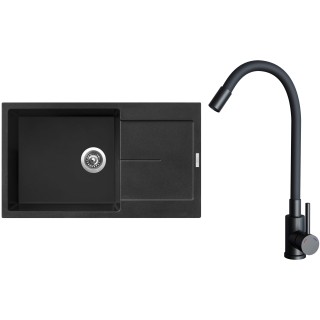 Set Sinks G33874 (drez Ultima 860 XXL Metalblack 74 + batéria Elasta Čierna matná)