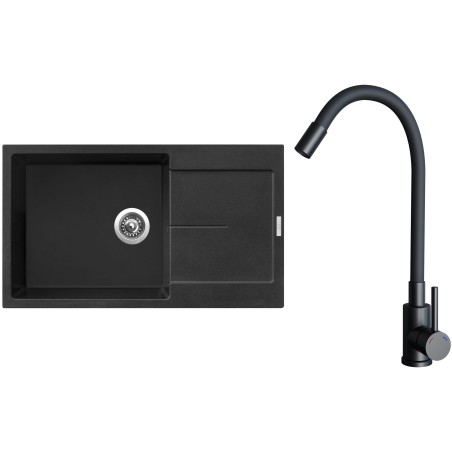 Set Sinks G33874 (drez Ultima 860 XXL Metalblack 74 + batéria Elasta Čierna matná)