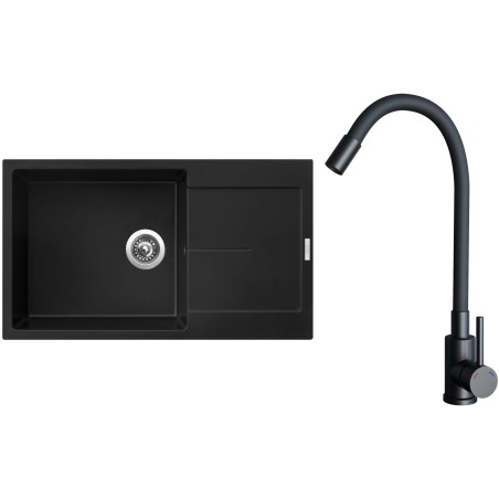 Set Sinks G33826 (drez Ultima 860 XXL Pureblack 26 + batéria Elasta Čierna matná)