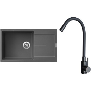 Set Sinks G33872 (drez Ultima 860 XXL Titanium 72 + batéria Elasta Čierna matná)