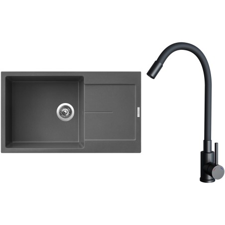 Set Sinks G33872 (drez Ultima 860 XXL Titanium 72 + batéria Elasta Čierna matná)