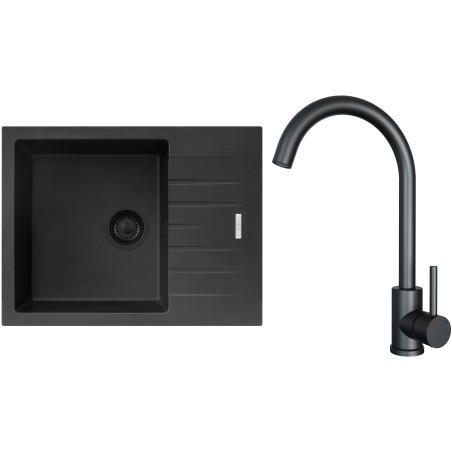 Set Sinks G24426BL (drez Perfecto 650 BL Pureblack 26 + batéria Arco Čierna matná)