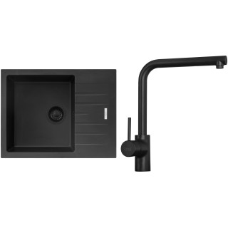 Set Sinks G11126BL (drez Perfecto 650 BL Pureblack 26 + batéria Elka Čierna matná)