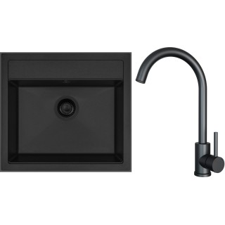 Set Sinks G23626BL (drez Solo 560 BL Pureblack 26 + batéria Arco Čierna matná)
