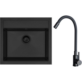 Set Sinks G23726BL (drez Solo 560 BL Pureblack 26 + batéria Elasta Čierna matná)