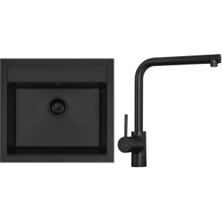 Set Sinks G23926BL (drez Solo 560 BL Pureblack 26 + batéria Elka Čierna matná)