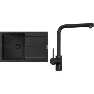 Set Sinks G12326BL (drez Ultima 790 BL Pureblack 26 + batéria Elka Čierna matná)
