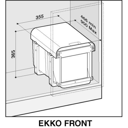 Odpadkový kôš Sinks Ekko Front 40 1x34 l