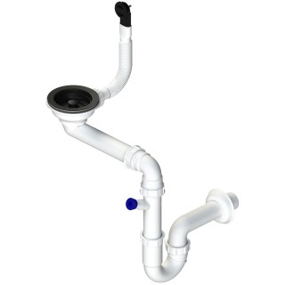 Sifón Sinks SPNG3SBL 3 1/2" pre granitové drezy, s extra úsporou miesta, čierne komponenty