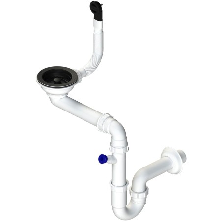 Sifón Sinks SPNG3SBL 3 1/2" pre granitové drezy, s extra úsporou miesta, čierne komponenty