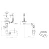 Sifón Sinks SPNG3SBL 3 1/2" pre granitové drezy, s extra úsporou miesta, čierne komponenty