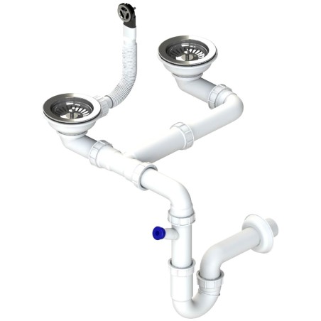 Dvojsifón Sinks SPNG3D 3 1/2" pre granitové drezy, s úsporou miesta