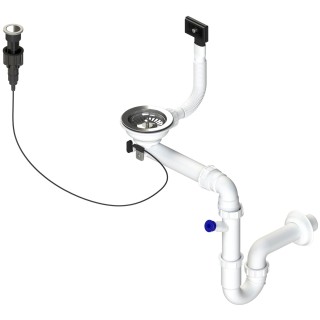 Sifón Sinks SPNS3SXCC 3 1/2" pre nerezové drezy, s extra úsporou miesta, s excentrickým ovládačom...