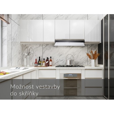 Odsávač pár Cata Renova Pure Air MNV 90 GWH, Nerez / biele sklo