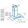 Odsávač pár Cata C Glass 600, Nerez / číre sklo