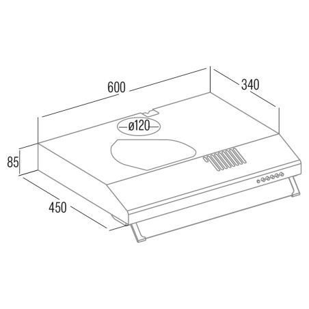 Odsávač pár Cata LFK 6001 WH, Biela