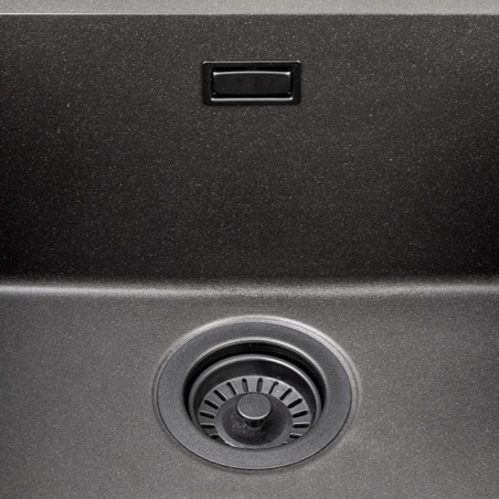 Úsporný sifón StrongSinks S3 523413, pre granitové drezy, čierny sitkový ventil