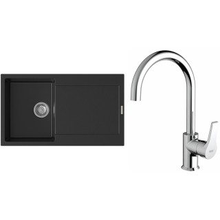 Set StrongSinks S3 (drez Zala 860 Čierna + batéria Rhona Chróm)
