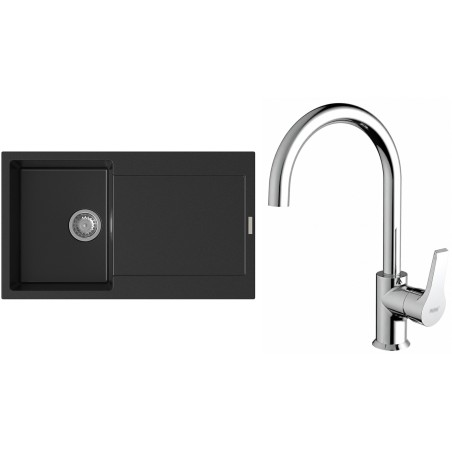 Set StrongSinks S3 (drez Zala 860 Čierna + batéria Rhona Chróm)