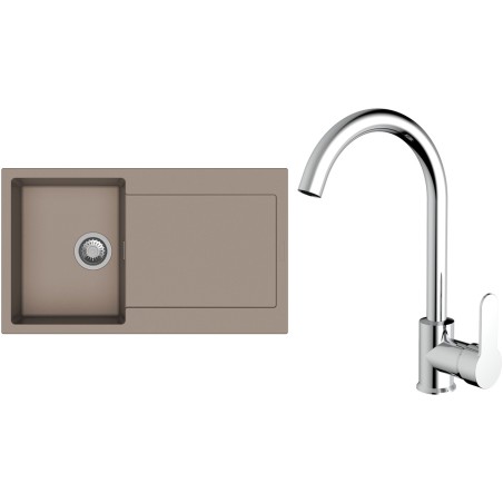 Set StrongSinks S3 (drez Zala 860 Béžová + batéria Seina Chróm)