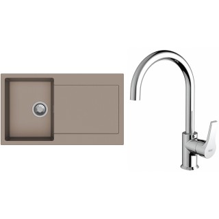 Set StrongSinks S3 (drez Zala 860 Béžová + batéria Rhona Chróm)