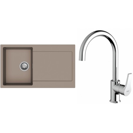 Set StrongSinks S3 (drez Zala 860 Béžová + batéria Rhona Chróm)