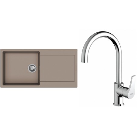 Set StrongSinks S3 (drez Zala 1000 Béžová + batéria Rhona Chróm)