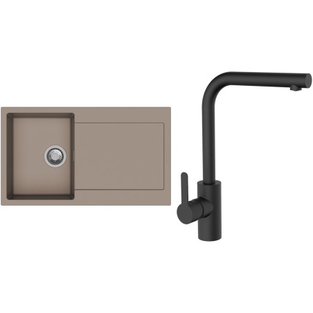 Set StrongSinks S3 (drez Zala 860 Béžová + batéria Ipoly Čierna matná)