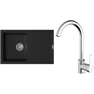 Set StrongSinks S3 (drez Labe 780 Čierna + batéria Seina Chróm)