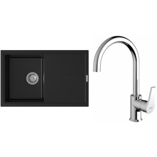 Set StrongSinks S3 (drez Labe 780 Čierna + batéria Rhona Chróm)