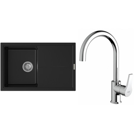Set StrongSinks S3 (drez Labe 780 Čierna + batéria Rhona Chróm)