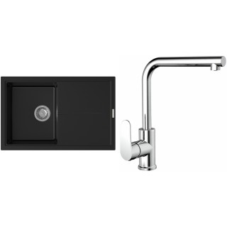 Set StrongSinks S3 (drez Labe 780 Čierna + batéria Stréva Chróm)