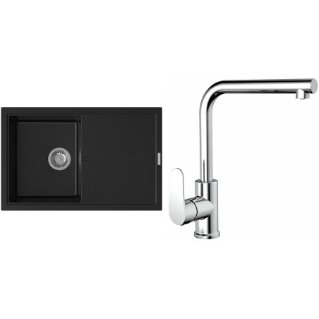 Set StrongSinks S3 (drez Labe 780 Čierna + batéria Stréva Chróm)