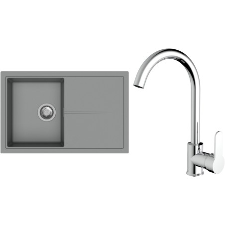 Set StrongSinks S3 (drez Labe 780 Sivá + batéria Seina Chróm)