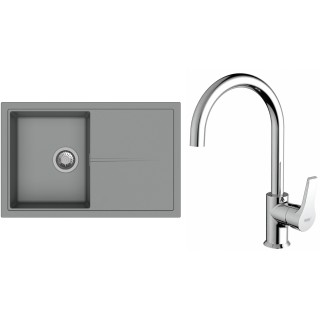 Set StrongSinks S3 (drez Labe 780 Sivá + batéria Rhona Chróm)