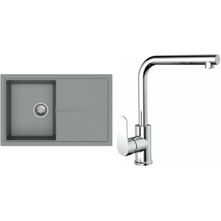Set StrongSinks S3 (drez Labe 780 Sivá + batéria Stréva Chróm)