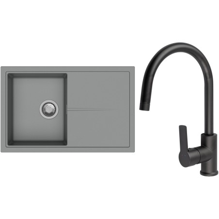 Set StrongSinks S3 (drez Labe 780 Sivá + batéria Loira Čierna matná)