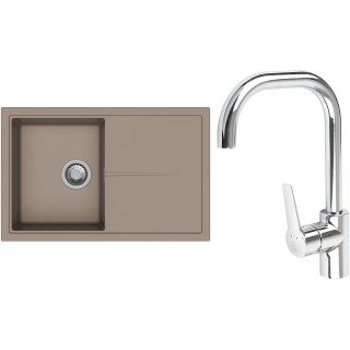 Set StrongSinks S3 (drez Labe 780 Béžová + batéria Garonne Chróm)