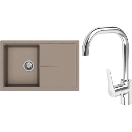Set StrongSinks S3 (drez Labe 780 Béžová + batéria Garonne Chróm)