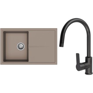 Set StrongSinks S3 (drez Labe 780 Béžová + batéria Loira Čierna matná)