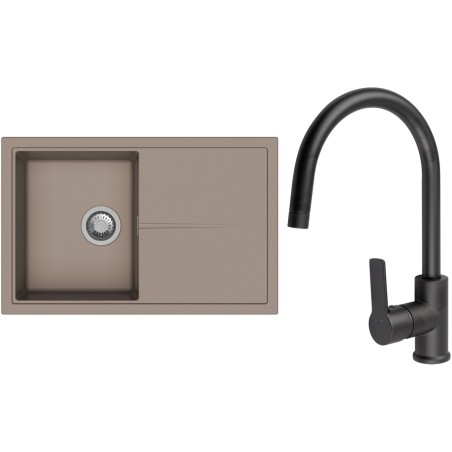 Set StrongSinks S3 (drez Labe 780 Béžová + batéria Loira Čierna matná)