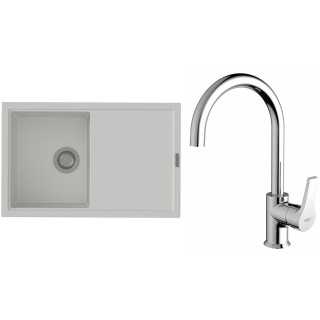 Set StrongSinks S3 (drez Labe 780 Biela + batéria Rhona Chróm)