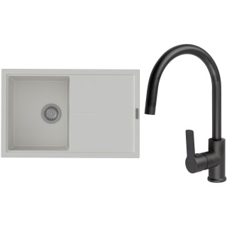 Set StrongSinks S3 (drez Labe 780 Biela + batéria Loira Čierna matná)