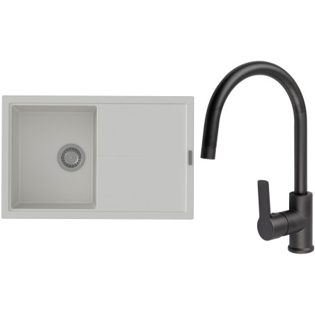 Set StrongSinks S3 (drez Labe 780 Biela + batéria Loira Čierna matná)