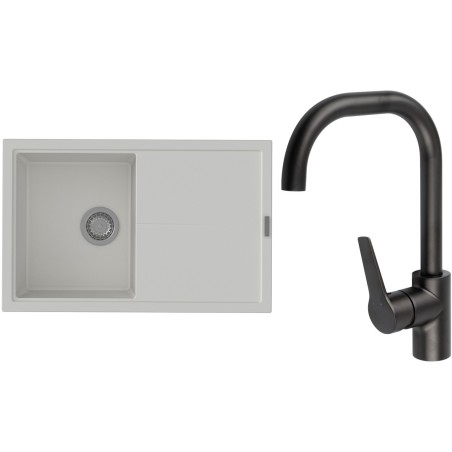 Set StrongSinks S3 (drez Labe 780 Biela + batéria Garonne Čierna matná)