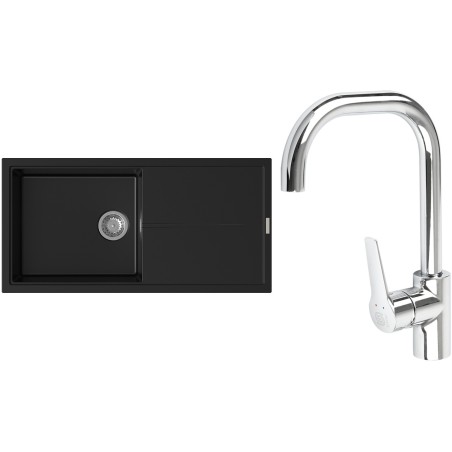Set StrongSinks S3 (drez Labe 1000 Čierna + batéria Garonne Chróm)