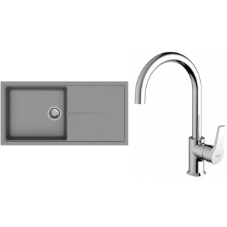 Set StrongSinks S3 (drez Labe 1000 Sivá + batéria Rhona Chróm)