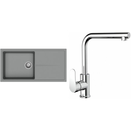 Set StrongSinks S3 (drez Labe 1000 Sivá + batéria Stréva Chróm)