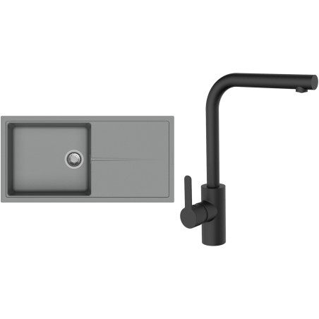Set StrongSinks S3 (drez Labe 1000 Sivá + batéria Ipoly Čierna matná)