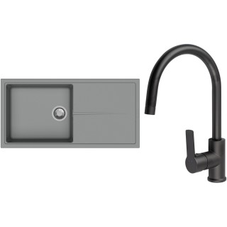 Set StrongSinks S3 (drez Labe 1000 Sivá + batéria Loira Čierna matná)